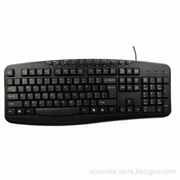Wired Multimedia Keyboard with USB, PS/2 port, Waterproof, Ergonomic Design